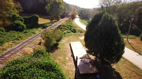  Train crossing bridge Stock Footage 69072838