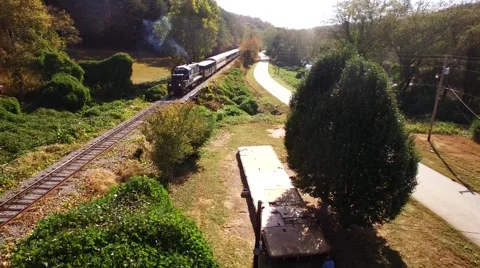  Train crossing bridge Stock Footage 69072874