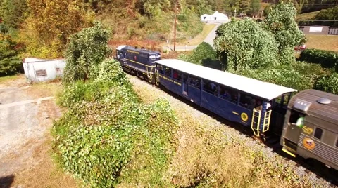  Train crossing bridge Stock Footage 69072875
