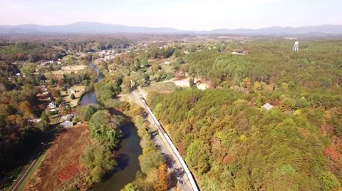  Train crossing bridge Stock Footage 69072957