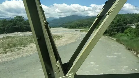 Train crossing bridge Stock Footage 228835556