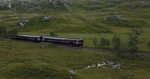 Train crossing countryside Stock Footage 101342634