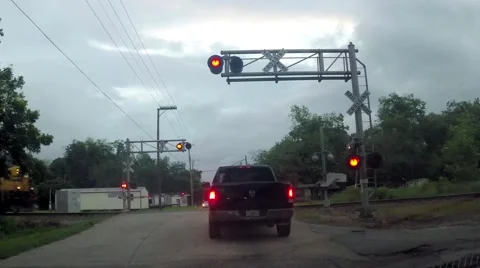 Train Crossing with lights flashing Stock Footage 41455415