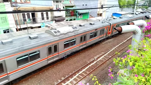 Train Crossing at Mangga Dua Square Video stock 246515932