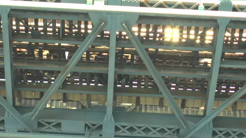 Train Crossing Manhattan Bridge Slow Motion Stock Footage 137190468