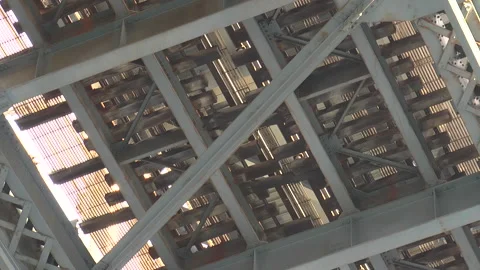 Train Crossing Manhattan Bridge Slow Motion Stock Footage 137190989
