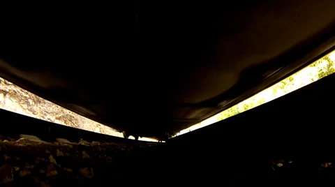 Train crossing over the camera Stock Footage 29903160