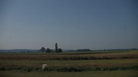Train crossing rural landscape Stock Footage 93961845