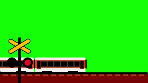 Train Crossing Scene Stock Footage 335638195