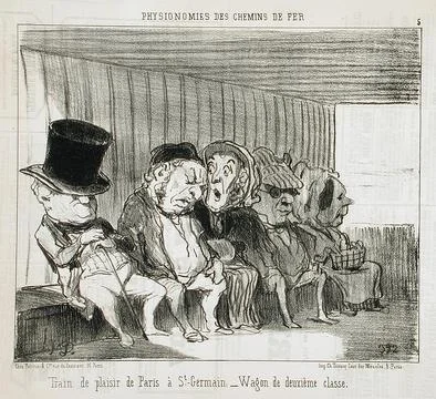 Train de plaisir de Paris  St-Germain.... Honor Daumier (France, Marseilles.. Stock Illustration