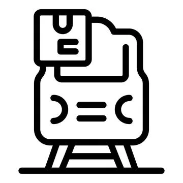 Train delivering parcel express transportation icon Stock Illustration