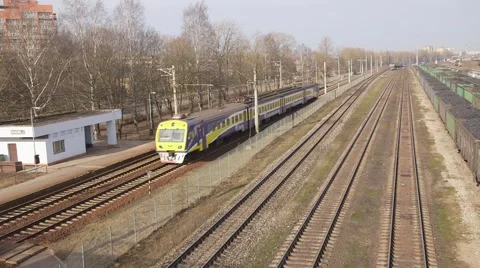 Train Departing Stock Footage 48646210