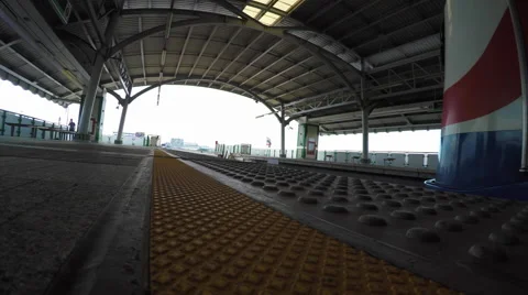Train Departing from the Station Stock Footage 61236927