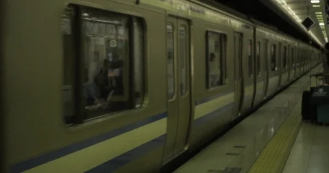 Train departing in Tokyo Stock Footage 87138434