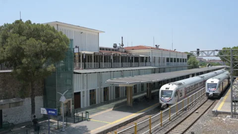 Train departs from Aydin station, Turkey Stock Footage 321067775