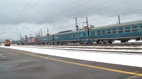 Train departs from the platform Stock Footage 47806024