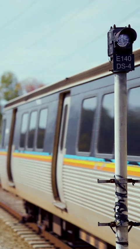 Train Departure - 60fps Vertical Video stock 233475071