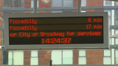 Train departure board Stock Footage 12459889