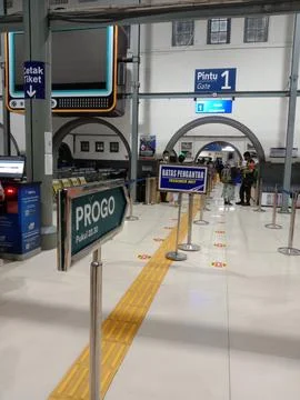 Train departure gate Foto stock