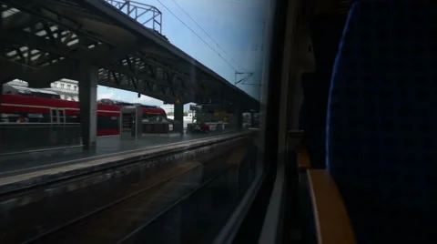 Train Depating At The Train Station In Berlin Stock Footage 61939869