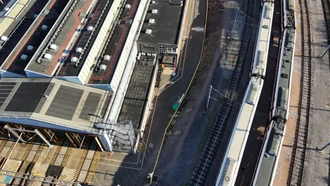 Train depot aerial. Stock Footage 346056637