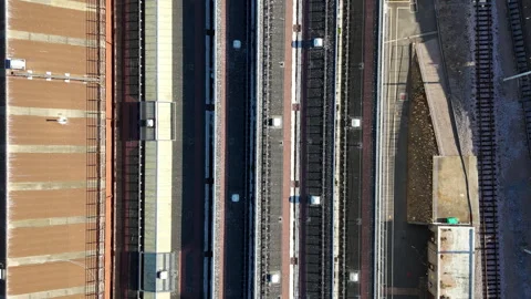 Train depot aerial. Stock Footage 346060786