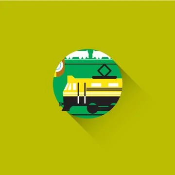 Train depot station Stock Illustration