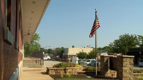 Train Depot US flag Stock Footage 92226801