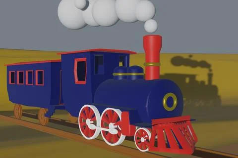 Train in the desert Stock Illustration