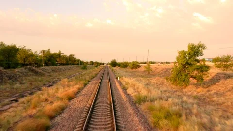 Train in desert shot from a drone Stock Footage 116551385