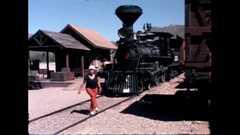 Train at a Deserted Station Stock Footage 276290489