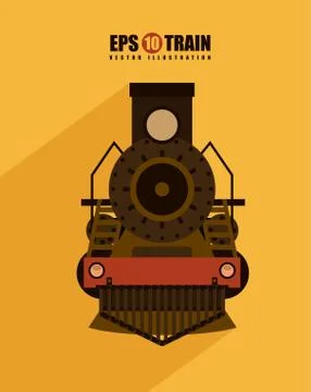 Train design over yellow  background vector illustration Ilustração Stock