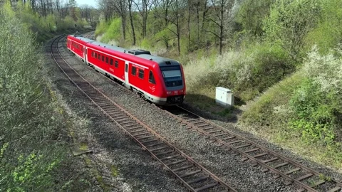 Train on the Deutsche bahn, Bavaria, Germany 6th April 2024 스톡 동영상 273481560