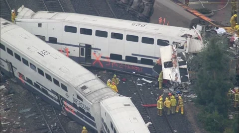Train Disaster Metrolink Stock Footage 40671562