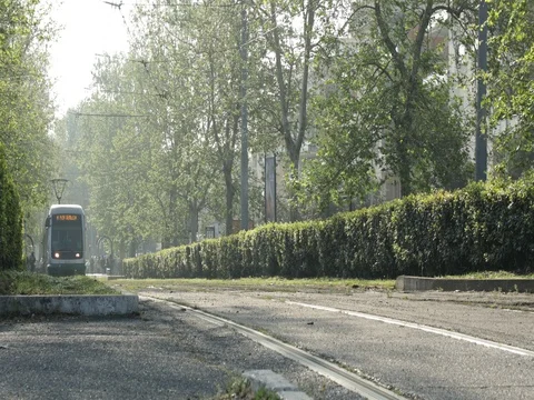Train from a distance as he arrives Stock Footage 74464601