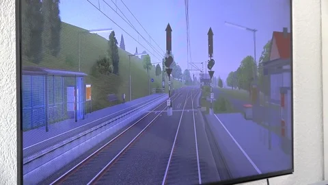 Train diver simulation screen - vocational training Video stock 78837760