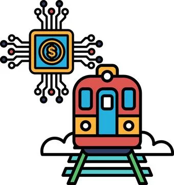 A train with a dollar sign on it Stock Illustration