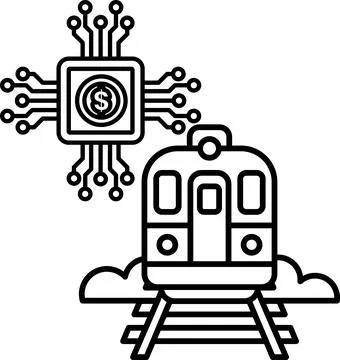A train with a dollar sign on it Stock Illustration