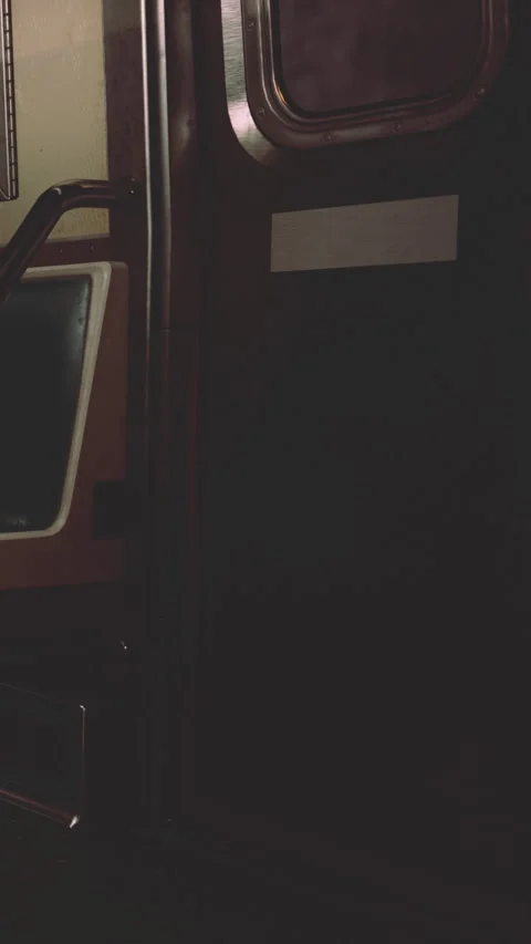 Train door is opened at a station during evening hours for passenger boarding Stock Footage 342190349