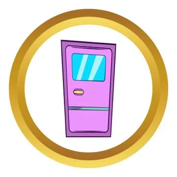 Train door vector icon, cartoon style Stock Illustration
