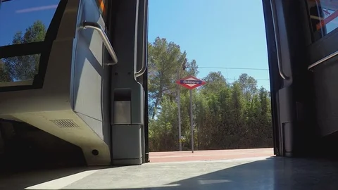 Train Doors Almost Close But Open Again Stock Footage 92112352