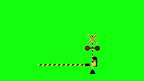 Train doors closing and opening animated railroad crossing gates opening an.. Video stock 308562952