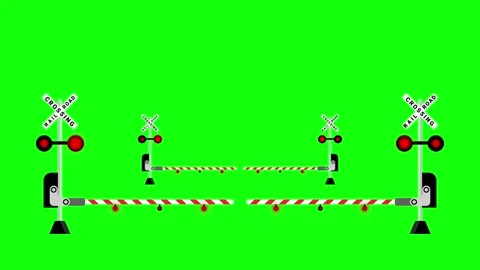 Train doors closing and opening animated railroad crossing gates opening an.. Stock Footage 308562957