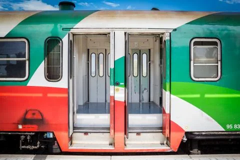 Train doors open horizontal Stock Photos