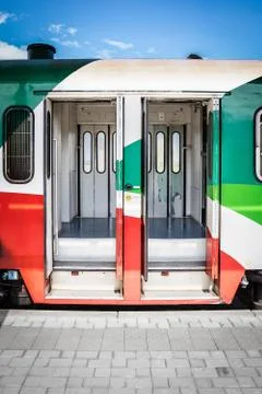 Train doors open vertical Stock Photos