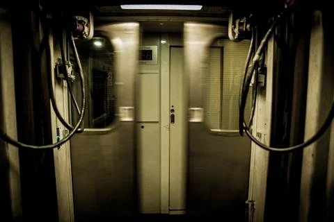 Train doors as they close Stock Photos