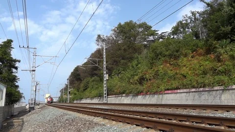 The Train Double-Decker Of High-Speed Train Called Lastochka On The Railroad Tra Stock Footage