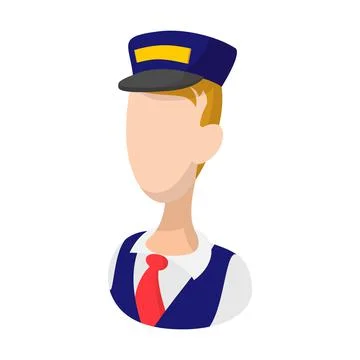 Train driver cartoon icon Stock Illustration