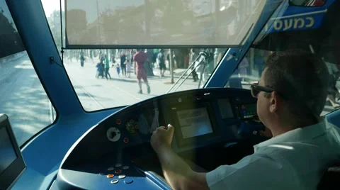 Train Driver at Controls in 4k Stock Footage 52360544