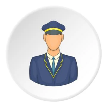 Train driver icon, cartoon style Stock Illustration